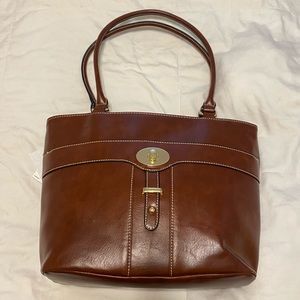 Giani Bernini Turnlock Glazed Purse Color Tobacco